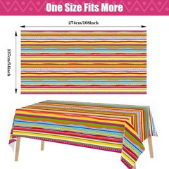 Kochorie 2 Pieces Mexican Party Tablecloth Plastic Cinco De Mayo Tablecloth D…