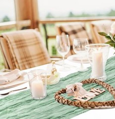 2 Pcs 13FT Sage Green Cheesecloth Table sage green cheesecloth table runner