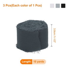 3 Rolls Chiffon Ribbon 1-1/2″ 10Yard Deep Grey Blue/Light Grey Blue/Grey Green