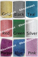 4.5″ x 15ft Wedding Decoration Supplies Rhinestone Diamond Wraps Ribbon Mesh