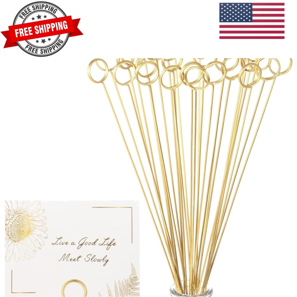 30Pcs Floral Card Holder Picks-Wire Place Card Holder for Wedding-Metal Photo…