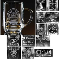 Personalized 20 oz Glass Beer Mugs Bridesmaids Groomsmen Wedding Party Gifts