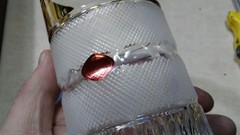 Bohemia Crystal – Gold Clear Glasses Tumbler 5.5 » tall . Set of 6 New Open Box