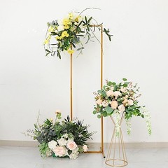7 ft Gold Rectangular Metal Floral Display Frame Wedding Backdrop Stand Party