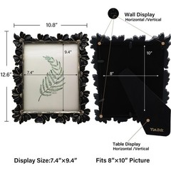 8×10 Vintage Picture Frame, Antique Black Ornate Photo Frame, for Tabletop an…