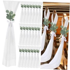 24 Set Wedding Aisle Chair Decorations for Wedding Ceremony Round Eucalyptus