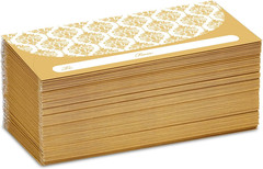 100 Pack Gold Money Envelopes for Cash Gifts (7X3 Inch), Fancy Decorative Design