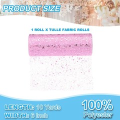 Tulle Fabric Rolls 6″ by 10 Yards Fabric Spool Tulle for DIY, Pink