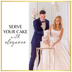 Elegant Wedding Cake Knife and Server Set – Premium Engraved Cutting Tools for N