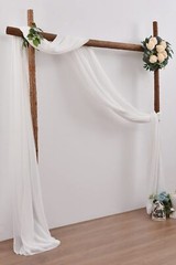 2 Panels Ivory Wedding Arch Drapery 6 Yards Long and 30» Wide Sheer Chiffon …