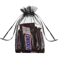 50Pcs 5×7 7×9 9x12cm Black Sheer Organza Drawstring Gift Bags Party Favor Jewel