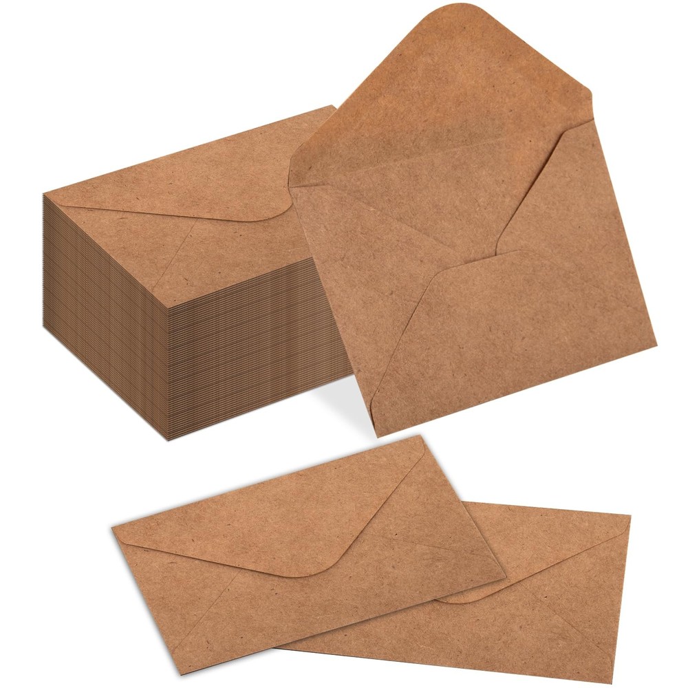 180 Packs Gift Card Mini Envelopes Small Envelope 4 x 2.7 inches, Kraft Brown