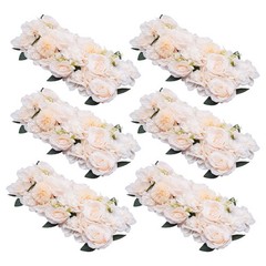 6* Dining Table Flower Centerpieces Silk Champagne Rose Flower Arrangement Deco