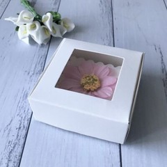 500x Clear Window Product Packing White Paper Box Jewelry Soap Cookie Candle Box