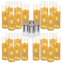 24 Pcs LED Flameless Candles with Remote, 3D Strip Light String-24Pack