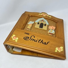 Folk Art Wood Painted Photo Album Cottagecore Grannycore Farmhouse Country
