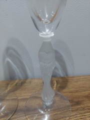 LENOX FROSTED BRIDE GROOM CHAMPAGNE TOASTING FLUTES GLASSES GOLD RIMMED TOPS