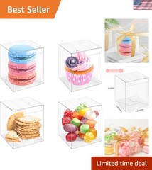 Durable Transparent Favor Boxes for Macarons – 25 pcs, Perfect for Events