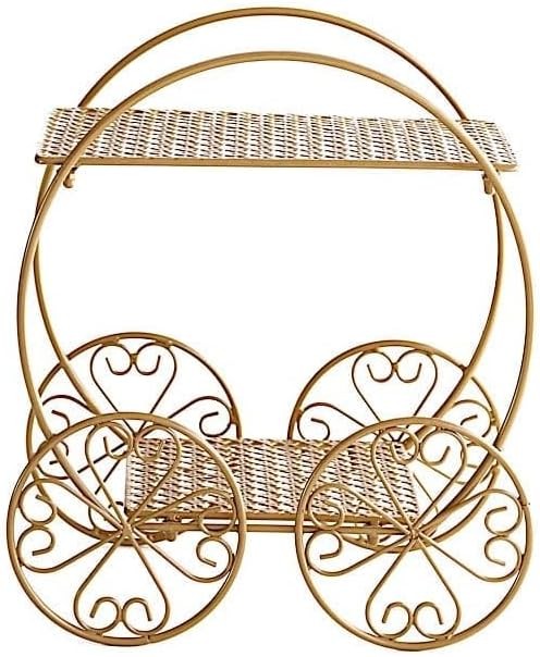 14 in Gold 2 Tier Cinderella Carriage Cupcake Dessert Display Stand | Metal