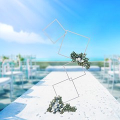 White Metal Flower Frame Weddings Square Backdrop Garland Plants Display Stand