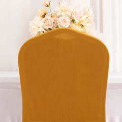 GOLD Ruffle Pleated Skirt Fitted Spandex Banquet CHAIR COVER Party Decorations