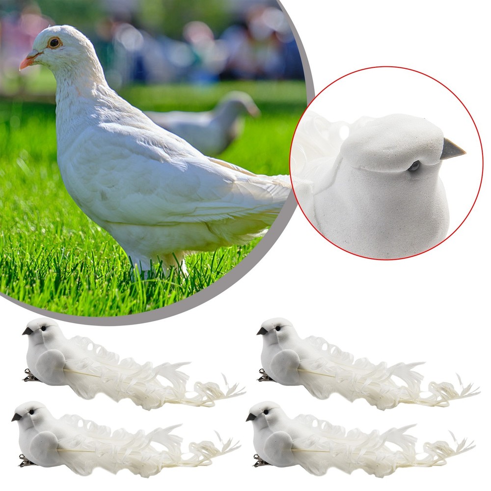 4Pcs Lover Peace Doves Artificial Foam Doves Peace Doves For Wedding Decoration