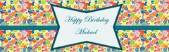 100 Birthday Burst Water Bottle Labels 8″x2″ Glossy Waterproof Party Shower