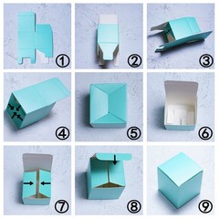 Small Cube Turquoise Candy Treat Boxes Bulk 50 count (Pack of 1), Teal Blue