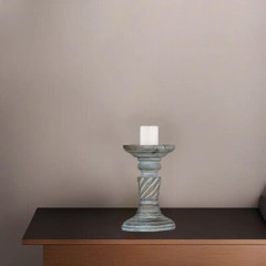 Traditional Antique Dusk Eco-friendly Handmade Mango Wood Pillar Candle Holder