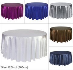 15 PACKS 120″ inch Round SATIN Tablecloth WEDDING 25 COLOR 5′ Ft table USA SALE
