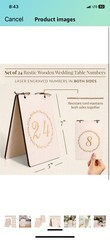 Rustic Country Wedding Wooden Tent Table Numbers 24 Count Event Reception Double