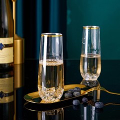 N9R 12PCS Plastic Champagne Flutes, 9 oz 12 Count (Pack of 1), Gold-12PCS