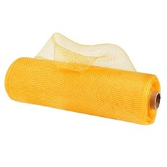 Yellow Deco Mesh Rolls – 10″ Yellow Fabric Mesh Ribbon for Christmas Tree
