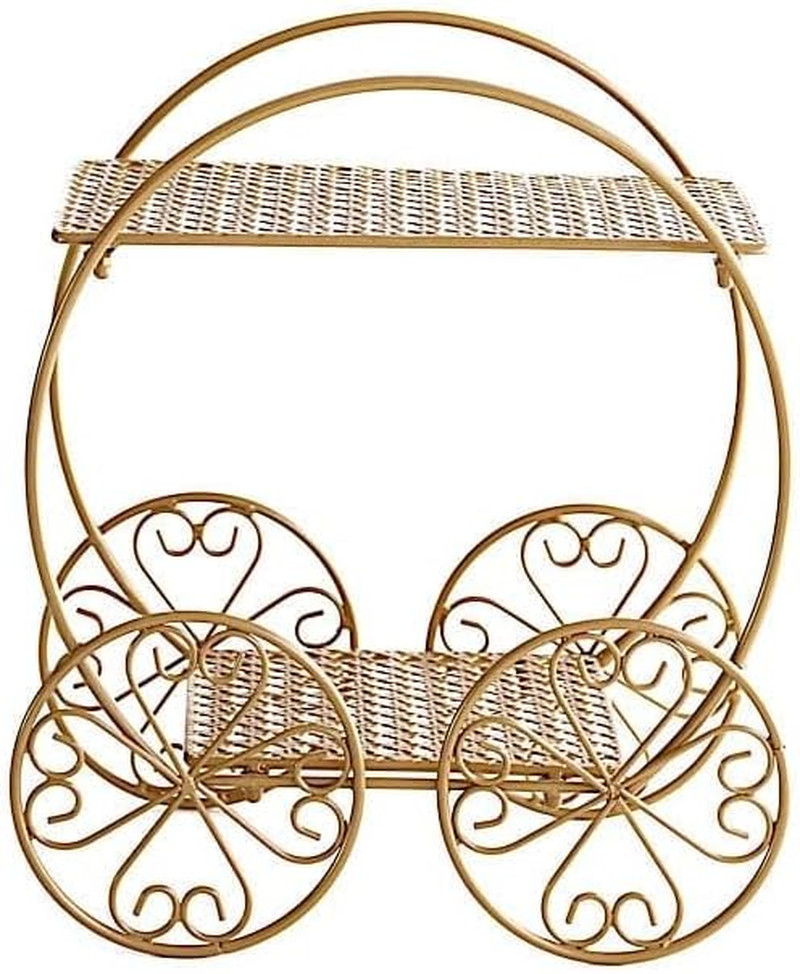 14 in Gold 2 Tier Cinderella Carriage Cupcake Dessert Display Stand | 14″ Cup Ca