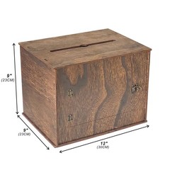 Large Rustic Wooden Card Box 12x9x9 Inch Wedding Birthday Graduation Gifts