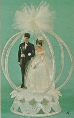 New Vintage Wilton Petite «Diamond Crown» , black tux Wedding CakeTop, 104-41514