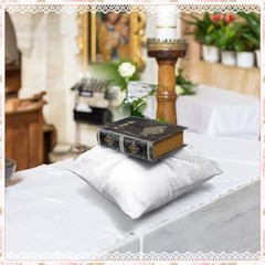 Set of 2 Wedding Kneeling Pillows Cover, 17 x 15 Inch Embroidered Classic