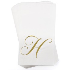 H Monogram Guest Napkins 100 Pack Initial Letter Personalized Napkins Paper D…