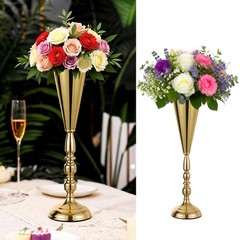 4/6/10x Gold Vase Metal Wedding Tabletop Centerpiece for Artificial Flower Decor