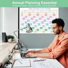 24″ x 36″ Exellewis 2026 Wall Calendar, Folded Large Paper Yearly Planner 12 …