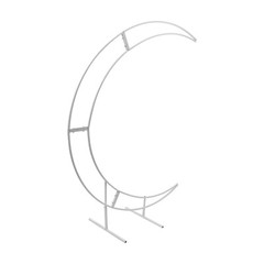 7ft White Metal Crescent Moon Wedding Arch Stand Curved Flower Balloon Frame