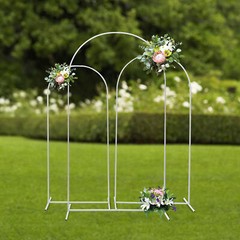 3Pcs Metal Arch Stand Wedding Party Backdrop For Ceremony Yard Venue Shelf Decor