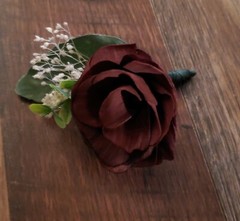 Mauve Pink Burgundy Cascade Sola Wood Bridal Bouquet Artificial Wedding Flowers