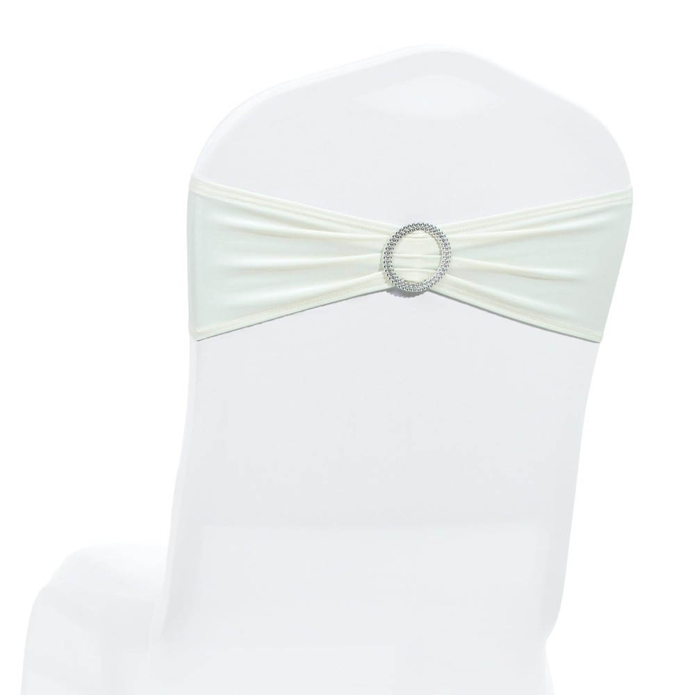 Mds Pack Of 100 Spandex Chair Sashes Bow Premium Stretch Chair Cover Band