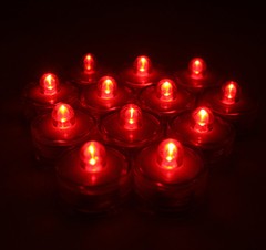 RED~96 Pack~LED Submersible Tea Lights for Wedding and Holiday