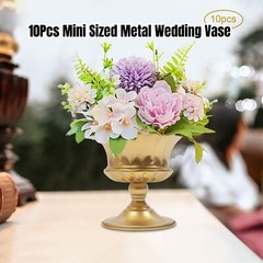 10Pcs Mini Metal Wedding Centerpieces Flower Vase Gold For Wedding Party New USA