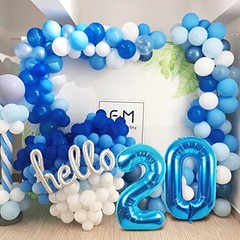14 Balloon Number, 40 Inch Blue Foil Balloons Giant Jumbo Helium Blue Number 14