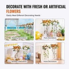 7.87» x 7.87» x 31.50» Gold Acrylic Tall Wedding Flower Stand 2 Count)