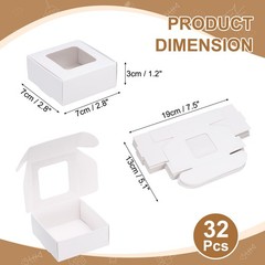 16Pcs Kraft Soap Boxes 2.6″ x 2.6″ x 1.2″ Mini Kraft Treat Boxes White