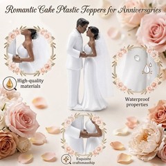 Romantic Wedding Bride & Groom Cake Topper Vintage Elegant Couple Figurine Decor